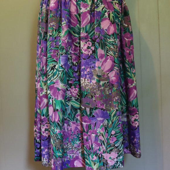 Vintage | Taffeta Floral Tea Dress - Picture 11 of 14